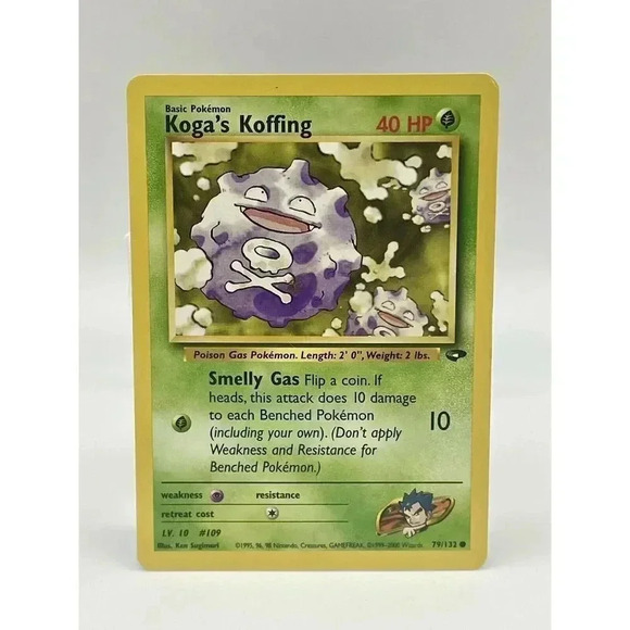 Koga's Koffing 79/132 Gym Challenge Vintage 2000 Non Holo Pokemon‎ Card LP - Picture 1 of 6
